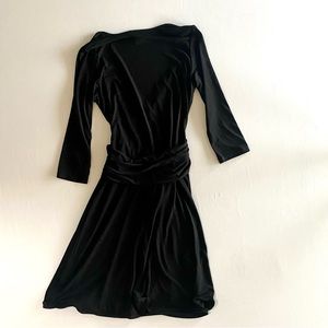 Vintage mock wrap dress, City Triangles, Black, Size L